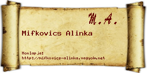 Mifkovics Alinka névjegykártya